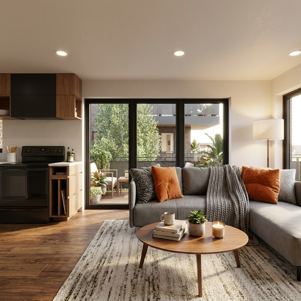 Living room with balcony access